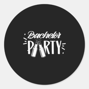 Bachelor Party Team Groom Bride _1  Classic Round Sticker