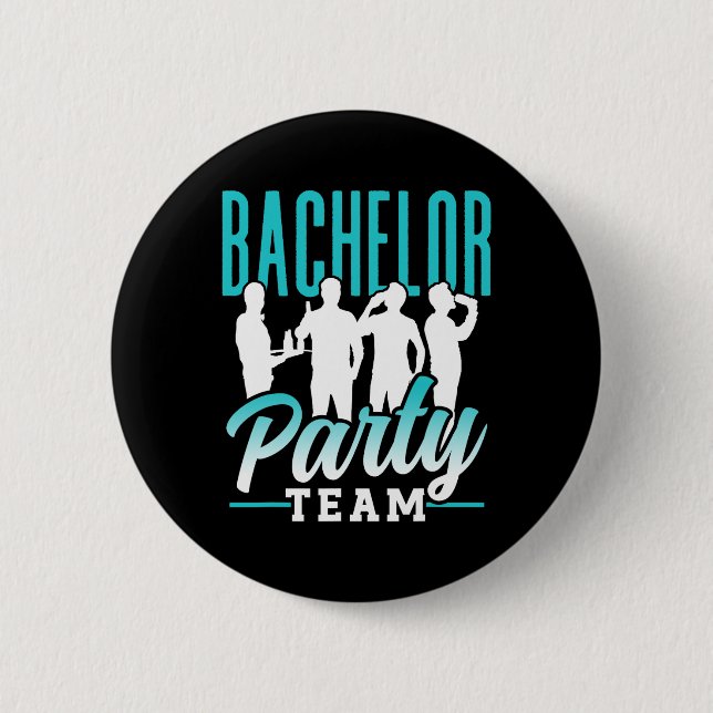 Bachelor Party Team Groom Bride 2  Inch Round Button (Front)