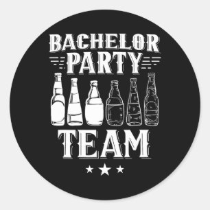Bachelor Party Team Groom Bride 4  Classic Round Sticker