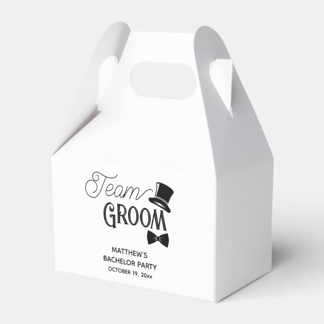 Bachelor Party Team Groom Wedding Favor Box (Front Side)