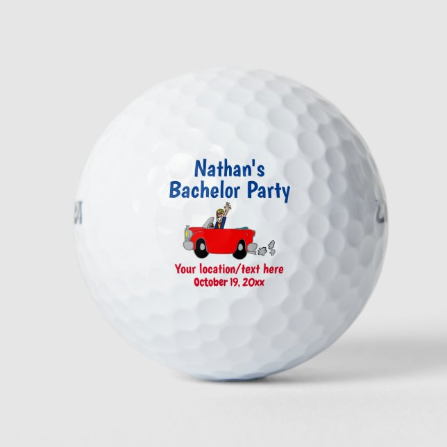 Bachelor Party Trip Wedding Favour Golf Balls (Front)