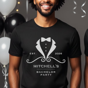Bachelor Party Tuxedo Suit Bowtie Black Wedding T-Shirt
