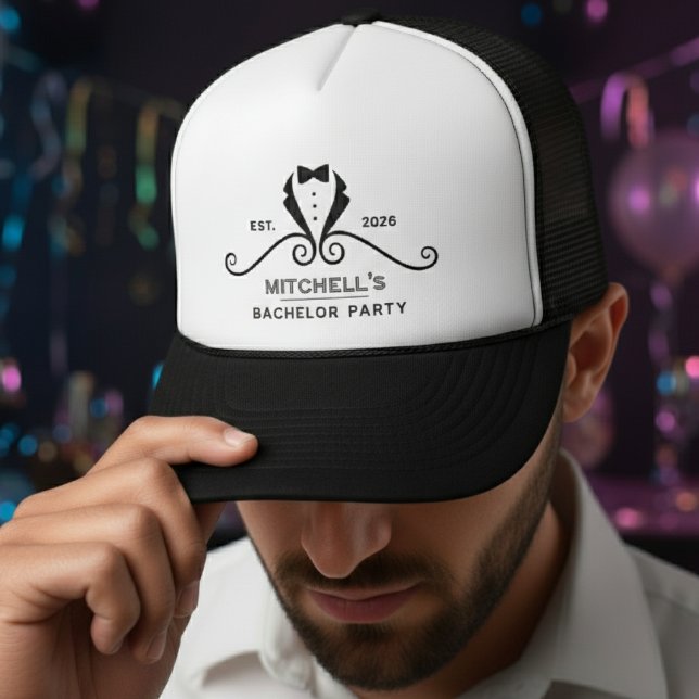 Bachelor Party Tuxedo Suit Bowtie Groom Wedding Trucker Hat (Bachelor Party Tuxedo Suit Bowtie Groom Wedding Trucker Hat
)