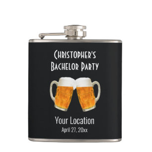 Bachelor Party Wedding Beer Cheers Hip Flask