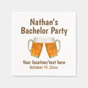 Bachelor Party Wedding Beer Cheers Napkin