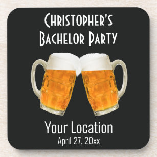 Bachelor Party Wedding Favour Beer Cheers Coaster