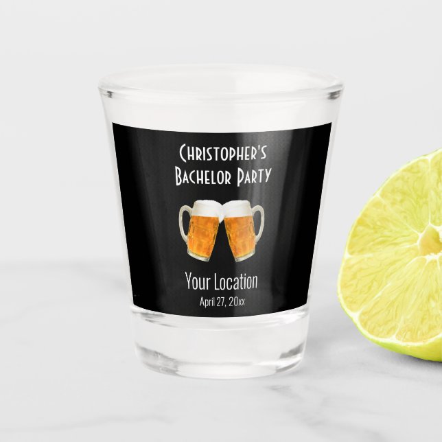 Bachelor Party Wedding Favour Beer Cheers Shot Glass (Front)