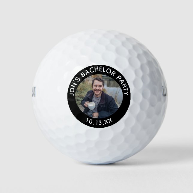Bachelor Party Wedding Favour Groom Photo Golf Balls (Front)