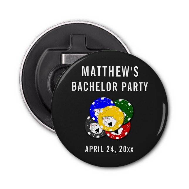 Bachelor Party Wedding Favour Poker Gambling Bottle Opener (Front)