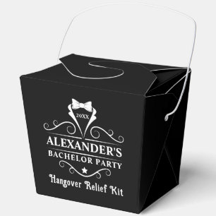 Bachelor Party White Tuxedo Tie Hangover Favor Box