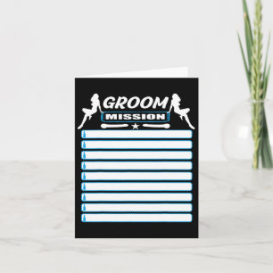 Bachelor Party With Checklist - Tasks For The Groo Card