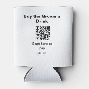 bachelor QR scan to pay groom a drink groomsman Can Cooler
