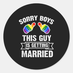Bachelor Shirt Party Lgbt Gay Pride Groom Bride  Classic Round Sticker