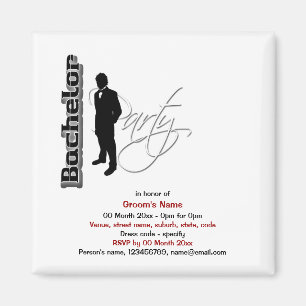 Bachelor stag party formal elegant magnet