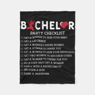 Bachelor Supplies Party Checklist Groom Groomsmen Fleece Blanket