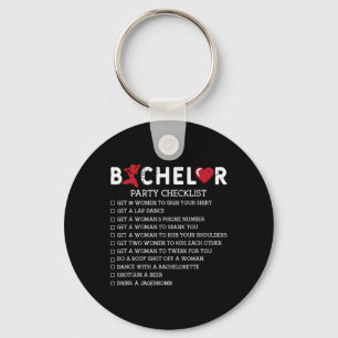 Bachelor Supplies Party Checklist Groom Groomsmen Keychain