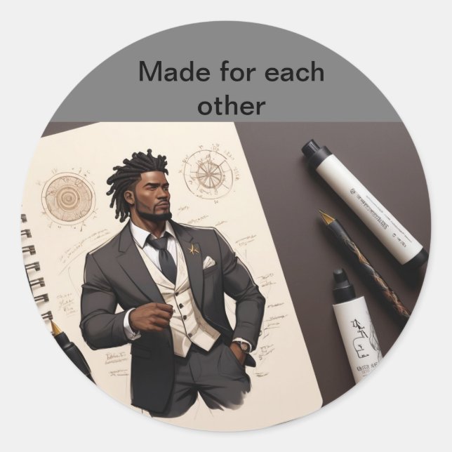 Bachelor wedding suit  classic round sticker (Front)