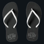 Bachelore party getaway weekend black white favour flip flops<br><div class="desc">It's a Big Day Getaway bachelorette party! And everyone needs matching accessories like these adorable personalized black and white flip flops. Perfect for a girls weekend at the beach, a trip to Vegas, a wine weekend, a spa getaway and more destination celebrations, these coral pink sandals coordinate with the entire...</div>