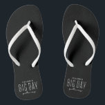 Bachelore party getaway weekend black white favour flip flops<br><div class="desc">It's a Big Day Getaway bachelorette party! And everyone needs matching accessories like these adorable personalized black and white flip flops. Perfect for a girls weekend at the beach, a trip to Vegas, a wine weekend, a spa getaway and more destination celebrations, these coral pink sandals coordinate with the entire...</div>