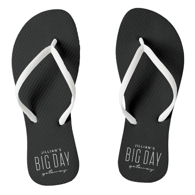 Bachelore party getaway weekend black white favour flip flops (Footbed)