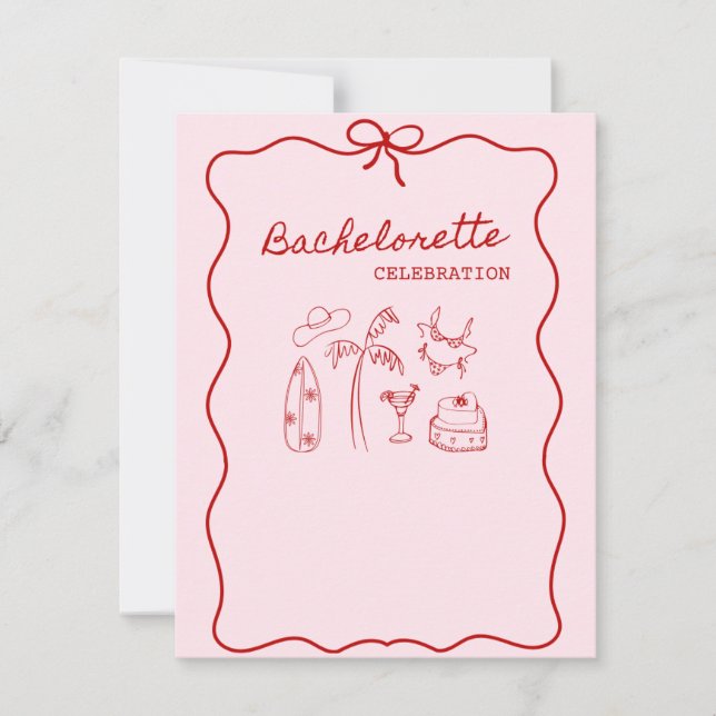 Bachelorée plage d'été invitation (Devant)