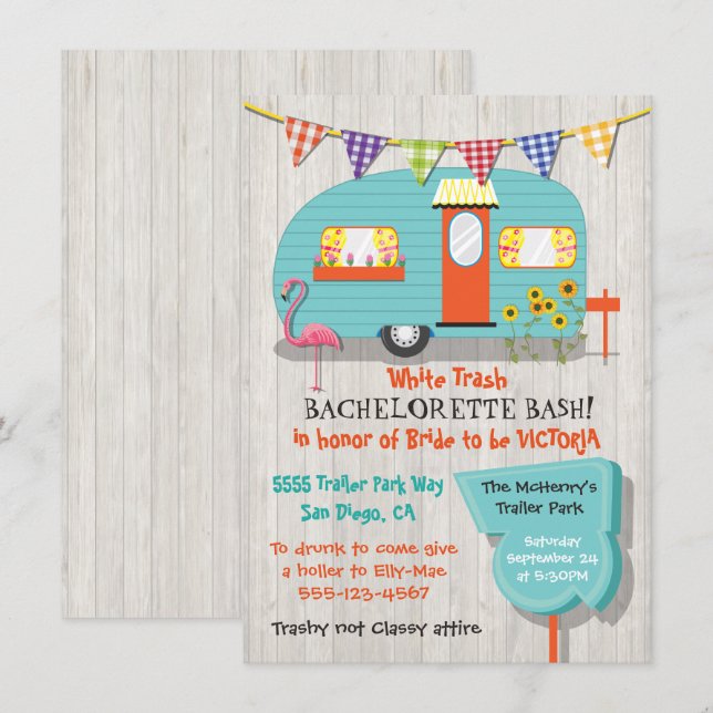 Bachelorette Bachelorette Bachelorette invitation (Devant / Derrière)