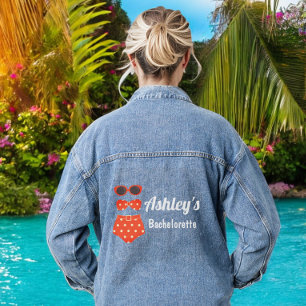 Bachelorette Beach Bikini Shower Party Denim Jacket