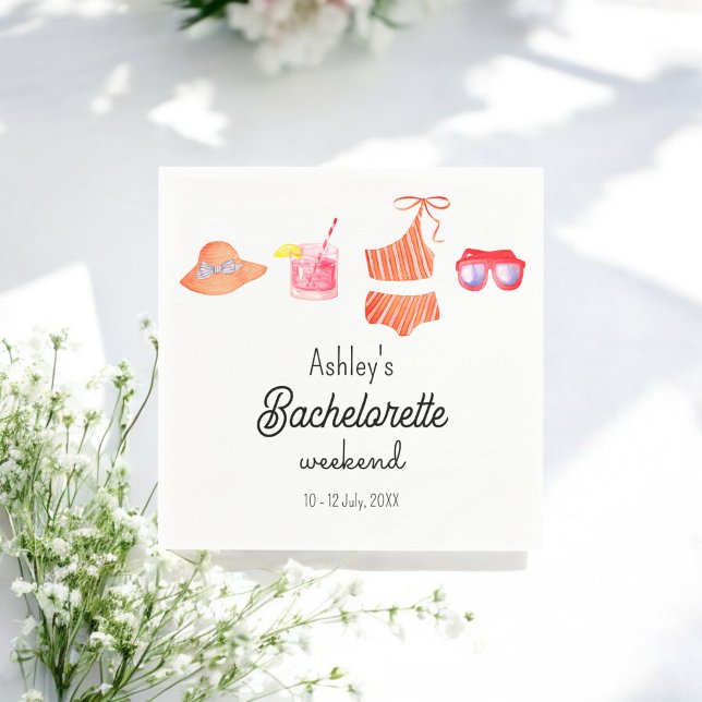 Bachelorette Beach Bikini Weekend Paper Napkin (Creator Uploaded)