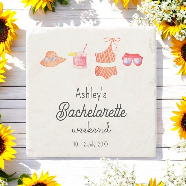 Bachelorette Beach Bikini Weekend  Stone Coaster (Creator Uploaded)