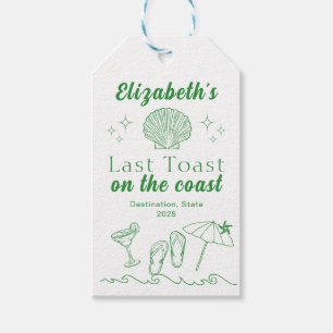 Bachelorette Beach Party Last Toast On the Coast Gift Tags