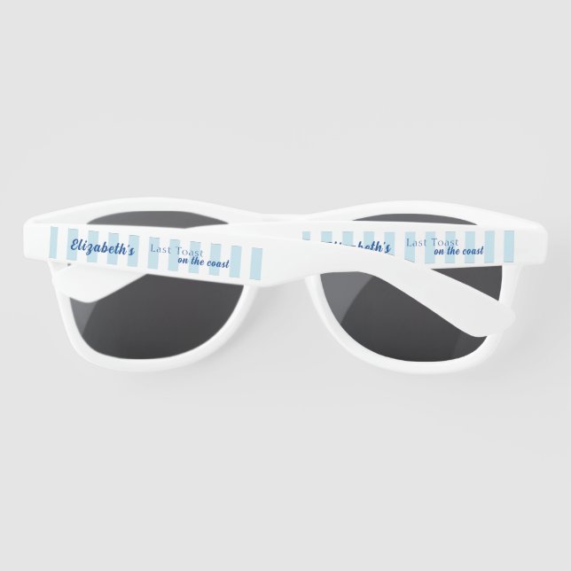 Bachelorette Beach Party Last Toast On the Coast Sunglasses (Back)