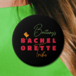 Bachelorette Beach Tribe 3 Inch Round Button<br><div class="desc">The bride's name in chic lettering along with the word bachelorette changed to bEach-elorette tribe,  these buttons are fun to give to your bachelorette party girls. Perfect party favour for your bridal tribe! MATCHING items in our collection.</div>