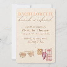Bachelorette Beach Week-end Invitation