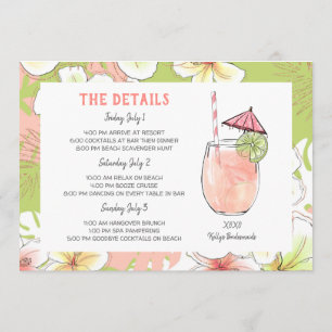 Bachelorette Beach Weekend Getaway Invitation