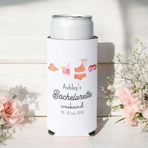 Bachelorette Beach Weekend Summer Party Seltzer Can Cooler