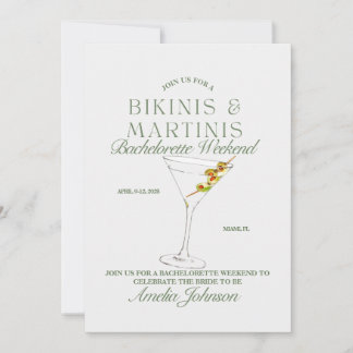 Bachelorette Bikinis & Martinis Invitation du week