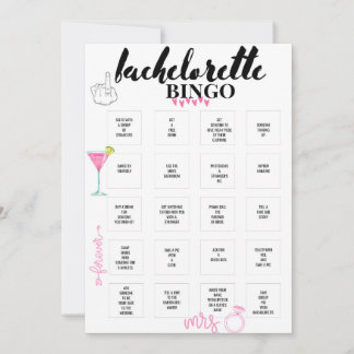Bachelorette Bingo Hen Party Jeu Invitation