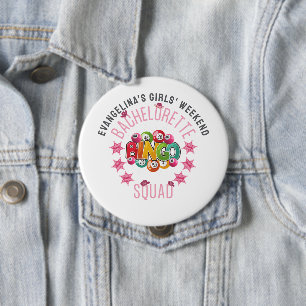 BACHELORETTE BINGO SQUAD Custom Western Coquette 4 Inch Round Button