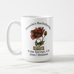 Bachelorette Birth Month Flower August Poppy Coffee Mug