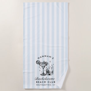 Bachelorette Bleu & Noir Retro moderne Serviette d