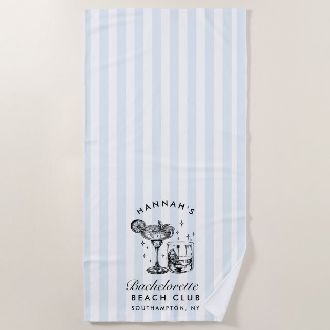 Bachelorette Bleu & Noir Retro moderne Serviette d (Devant)