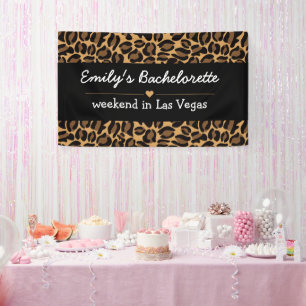 Bachelorette Bride Boujee Trendy Leopard Print  Banner