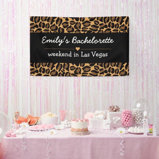 Bachelorette Bride Boujee Trendy Leopard Print  Banner (Party)