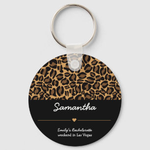 Bachelorette Bride Boujee Trendy Leopard Print  Keychain