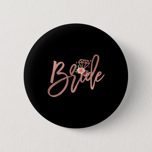 Bachelorette Bride Bridal Wedding Shower Gift Flor 2 Inch Round Button (Front)
