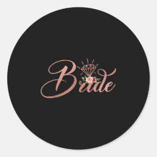 Bachelorette Bride Bridal Wedding Shower Gift Flor Classic Round Sticker