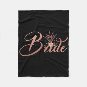Bachelorette Bride Bridal Wedding Shower Gift Flor Fleece Blanket