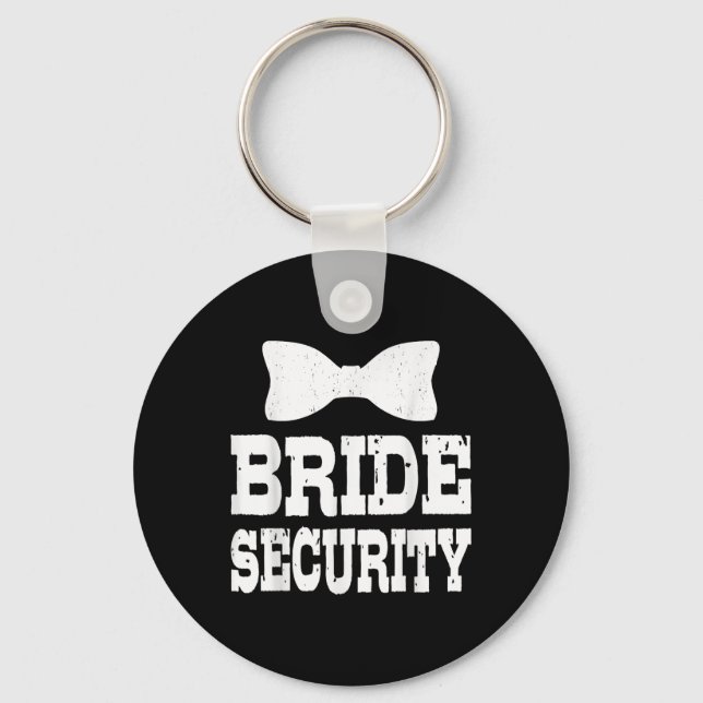 Bachelorette Bride Security Funny Kids Wedding Par Keychain (Front)