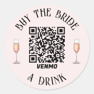 Bachelorette Buy The Bride A Drink QR-Code Sticker