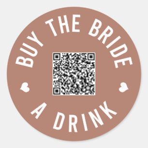 Bachelorette Buy The Bride A Drink Venmo QR Code Classic Round Sticker